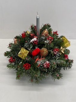 Yılbaşı mum aranjmanı